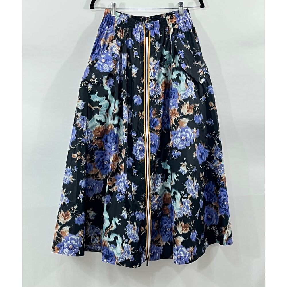 ULLA JOHNSON K-WAY Sz M Medium Floral Midi Skirt Rhea Ripstop - Picture 2 of 12